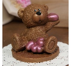 Шоколадная фигурка «Мишутка с сердечками» (5,5 см, 75 гр.)