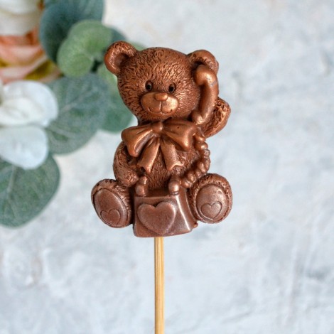 Шоколадная фигурка «Мишка на палочке» (6,5 см, 30 гр.)