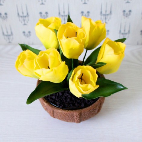 Букет из сахарных цветов «Тюльпаны» (15 см, 430 гр.)