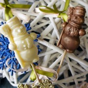 Шоколадная фигурка «Снеговик на палочке» (6,5 см, 24 гр.)