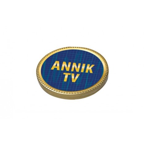 Медаль шоколадная 60г в жестяной банке с логотипом заказчика