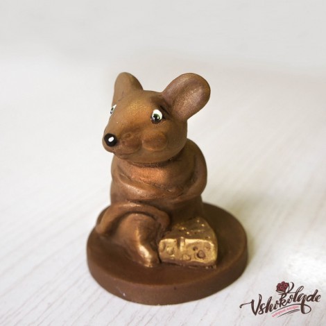 Шоколадная фигурка «Мышь с сыром» (8 см, 100 гр.)